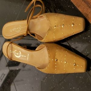 Casadei made in Italy. Size 7 1/2 B  Brand New.  Beige/ Tan color. No damage.